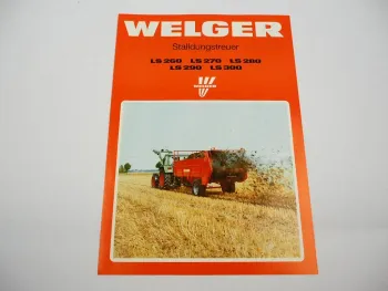 Original Prospekt Welger LS 260 270 280 290 300 Stalldungstreuer 1988