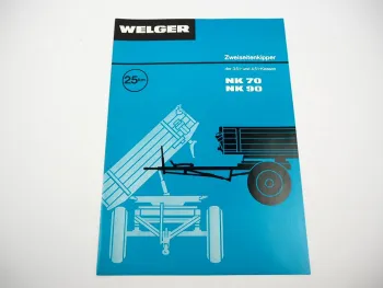 Original Prospekt Welger NK 70 90 Zweiseiten Kipper Anhänger 1977