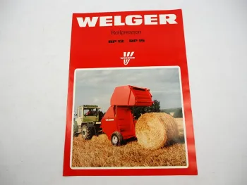 Original Prospekt Welger RP 12 15 Rollpresse an MB trac 1989