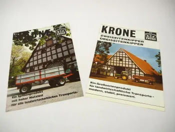 Original Prospekte Krone Zwei- u. Dreiseitenkipper Zweiachs-Dreiseitenkipper ZK DK