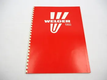 Original Prospektmappe m. 13 Prospekten Welger Verkaufsprogramm Landtechnik 1993