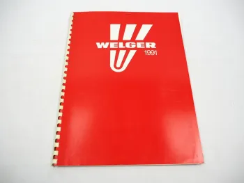 Original Prospektmappe m. 19 Prospekten Welger Verkaufsprogramm Landtechnik 1991