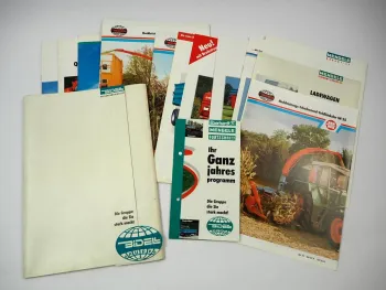 Original Prospektmappe mit 13 Prospekten Mengele Landtechnik 1980/90er Jahre