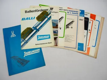 Original Prospektmappe mit 31 Prospekten Jabelmann Fördertechnik 1970er Jahre