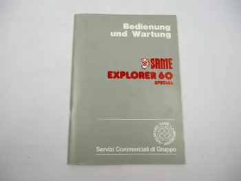 Original Same Explorer 60 Special Traktor Betriebsanleitung Wartung 1987