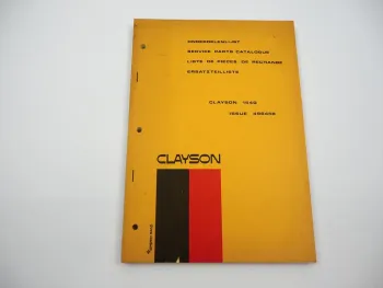 Original Sperry Clayson 1540 Mähdrescher Ersatzteilliste Parts List 10/1971