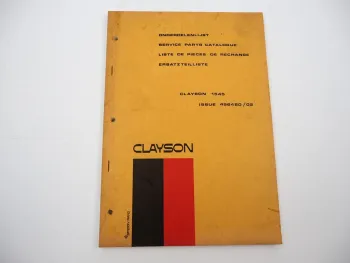 Original Sperry Clayson 1545 Mähdrescher Ersatzteilliste Spare Parts List 1/1972