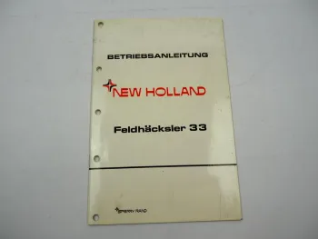 Original Sperry New Holland 33 Feldhäcksler Betriebsanleitung 1970