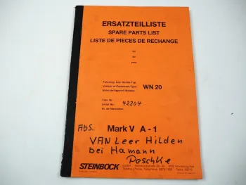 Original Steinbock WN20 Elektro Niederhubwagen Ersatzteilkatalog Parts List 1986