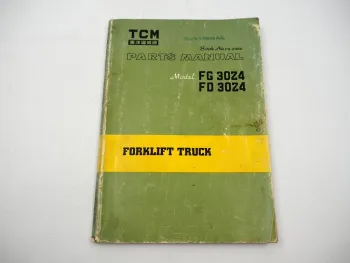 Original TCM FG30Z4 FD30Z4 Forklift Truck Parts Manual Ersatzteilliste Englisch