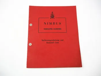Original Thwaites Nimbus Dumper Betriebsanleitung Ersatzteilliste 1960er J.