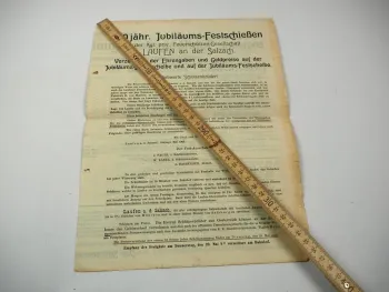 Original Verzeichnis Festschießen Schieß Programm Laufen a. Salzach Bayern 1909