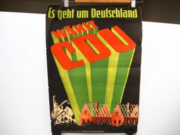 Original Wahlplakat Wählt CDU Plakat Grösse 57 x 40 cm 1950er Jahre