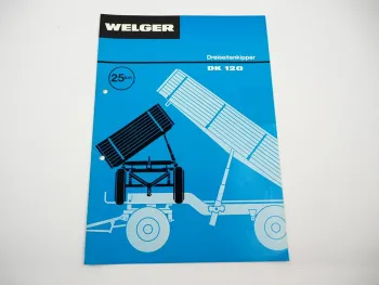 Original Welger DK120 Dreiseitenkipper 1977 Prospekt mit technischen Daten