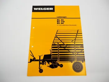 Original Welger EL 41 70 81 Ladewagen 1977 Prospekt mit technischen Daten