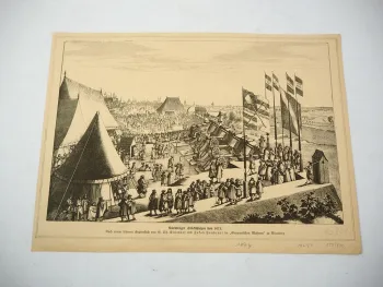 Original Zeitungsblatt Nürnberger Stückschiessen von 1671 Ausgabe 1879