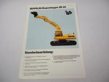 Original Zeppelin ZR 26 Raupenbagger Prospekt mit technischen Daten 03/1986