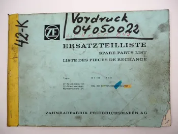Original ZF 16 S 109 Ecomid Getriebe Ersatzteilliste MAN Spare Parts List 5/1989