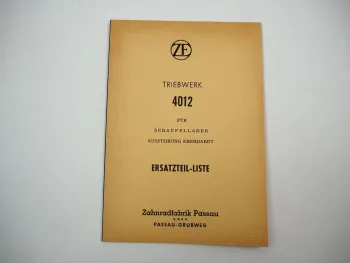 Original ZF 4012 Triebwerk für Schaufellader Ausführung Eberhardt Ersatzteilliste