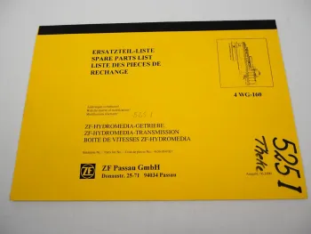 Original ZF 4WG-160 Hydromedia Getriebe Ersatzteilliste Case Parts List 06/2000