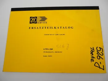 Original ZF 6 WG-260 Wendegetriebe Ersatzteilliste Moxy Technische Daten 06/2003