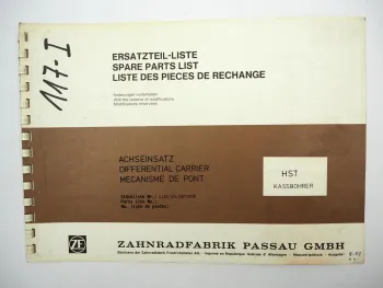 Original ZF Achseinsatz HST Ersatzteilliste Kässbohrer Spare Parts List 05/1983