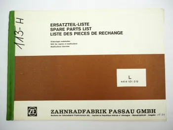 Original ZF Achseinsatz L Ersatzteilliste Sennebogen Spare Parts List 10/1981