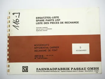 Original ZF Achseinsatz S Ersatzteilliste Kässbohrer Spare Parts List 04/1984