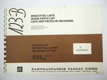 Original ZF Achseinsatz S Ersatzteilliste Kässbohrer Spare Parts List 07/1982