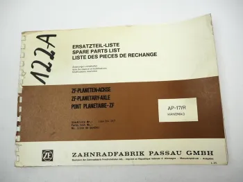 Original ZF AP-17/R Planeten Starrachse Ersatzteilliste Hanomag Parts List 1985