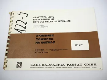 Original ZF AP-407 Planeten Achse Ersatzteilliste Hanomag Liebherr Parts List 88