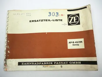 Original ZF AP-B 45/HK Planetenstarrachse Ersatzteilliste Demag 04/1969