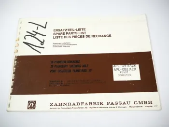 ZF APL-1251 1252/A2K Planetenlenkachse Ersatzteilliste Fendt Schlüter Parts List