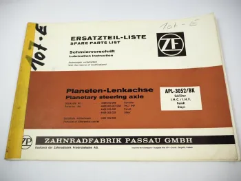 ZF APL-3052/BK Planetenlenkachse Ersatzteilliste 1974 Schlüter Fendt IHC Steyr