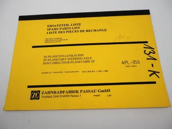Original ZF APL-350 Planeten Lenkachse Ersatzteilliste John Deere Parts List 87