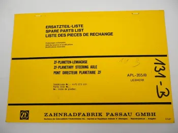 Original ZF APL-355/B Planetenlenkachse Ersatzteilliste Liebherr Parts List 1/87
