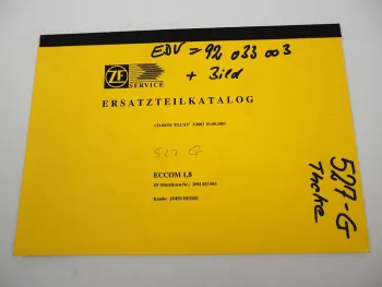 Original ZF ECCOM 1,8 Getriebe Ersatzteilliste John Deere Technische Daten 8/03