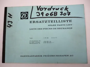 Original ZF Ecomat 5 HP 600 Getriebe Ersatzteilliste Krupp Parts List 11/1988