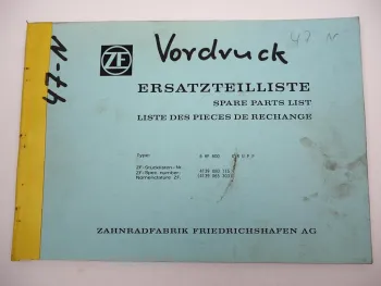 Original ZF Ecomat 6 HP 600 Getriebe Ersatzteilliste Krupp Parts List 01/1988