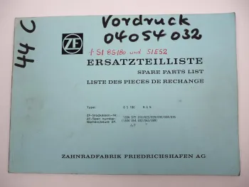Original ZF Ecomid 8 S 180 Getriebe Ersatzteilliste MAN Parts List 01/1991