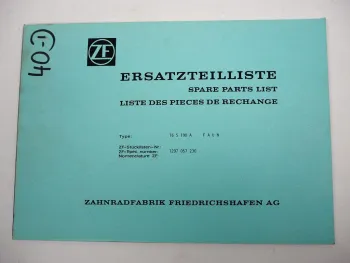 Original ZF Ecosplit 16 S 190 A Getriebe Ersatzteilliste FAUN Parts List 03/1987