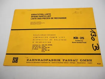 Original ZF KR-25 Regelkraftheber Ersatzteilliste Eicher Schlüter Fendt 06/1969