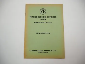 Original ZF MD-9 Epple & Buchsbaum Mähdrescher Getriebe Ersatzteilliste 1960