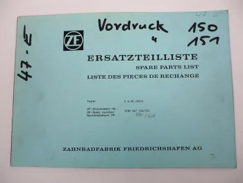 Original ZF S 6-36 Synchroma Getriebe Ersatzteilliste IVECO Parts List 09/1986