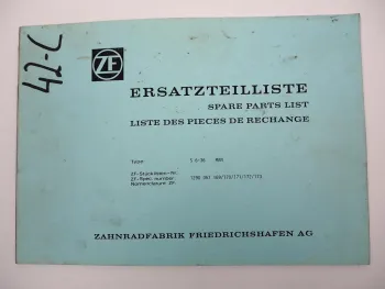 Original ZF S 6-36 Synchroma Getriebe Ersatzteilliste MAN Parts List 02/1989