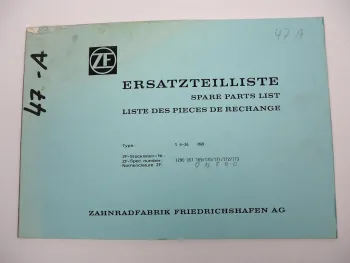 Original ZF S 6-36 Synchroma Getriebe Ersatzteilliste MAN Parts List 02/1989