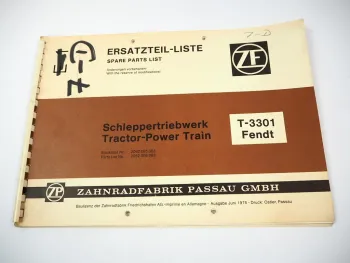 Original ZF T-3301 Schleppertriebwerk Ersatzteilliste für Fendt Traktoren 06/75