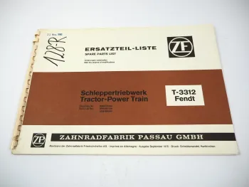 Original ZF T-3312 Schleppertriebwerk Ersatzteilliste Spare Parts List Fendt 75