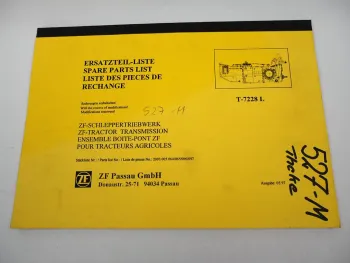 Original ZF T-7228 L Schleppertriebwerk Ersatzteilliste Parts List 1997