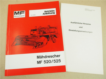 originale Massey Ferguson MF 520 525 Mähdrescher Betriebsanleitung Wartung